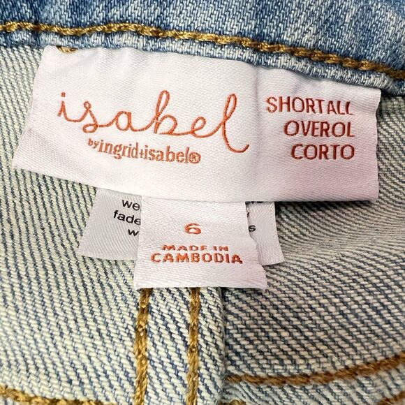 New Isabel Maternity Denim Shortalls Size 6 Romper Shorts Jumpsuit Jeans NWT - Picture 5 of 16